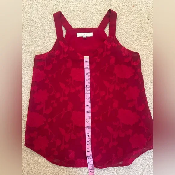 LOFT Vibrant Red Floral Camisole - Picture 4 of 6